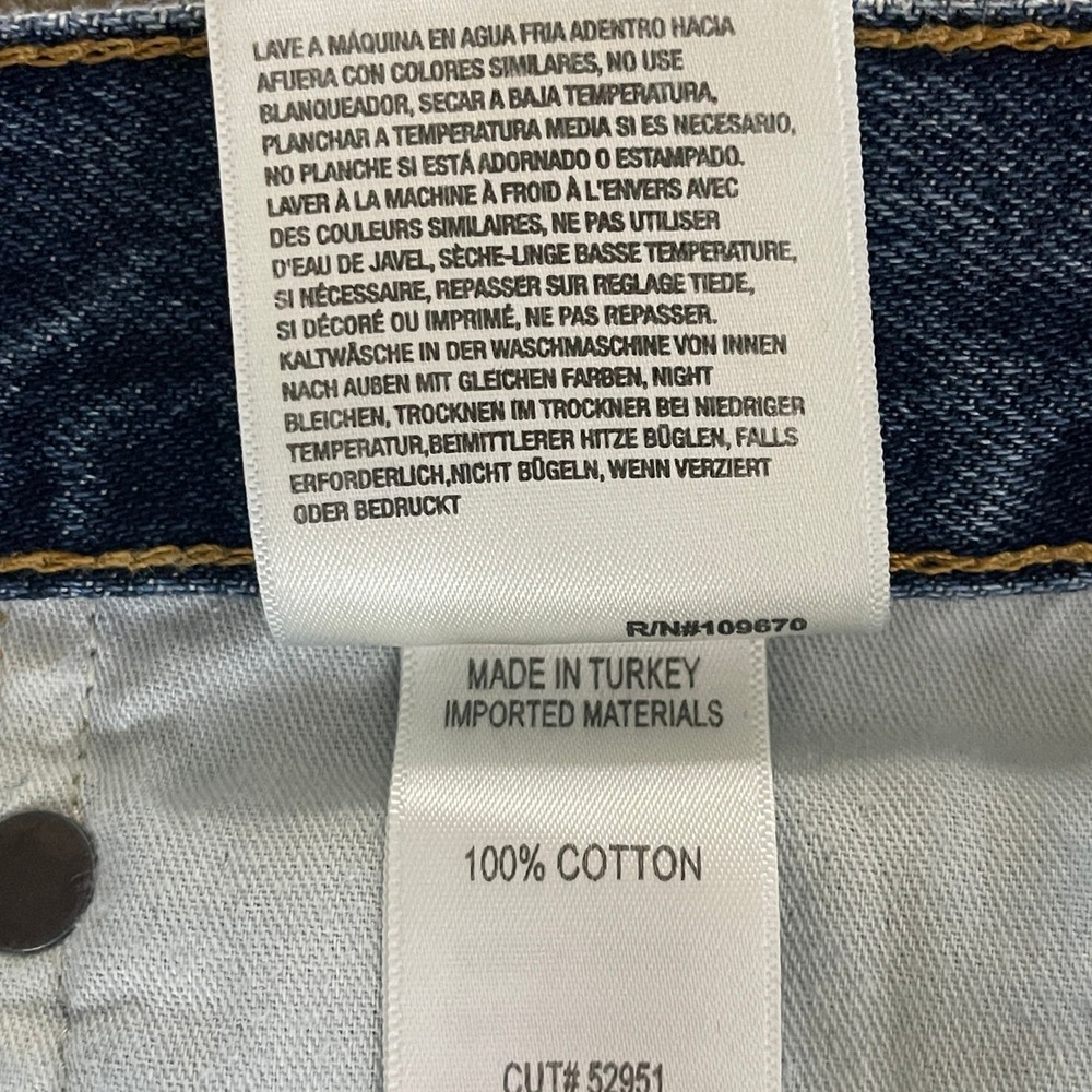 Agolde Women's Denim Jean Shorts in Medium Blue Distress - Picture 9 of 9
